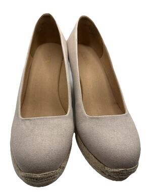 J. Crew Shoes Women’s Espadrille Wedges Canvas Size 8.5 Flax Color Beige Shoes